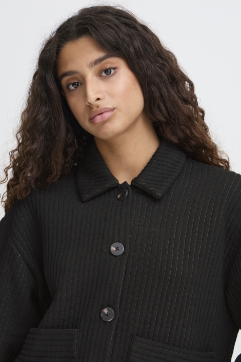 Ichi zwarte dames jas | Close up