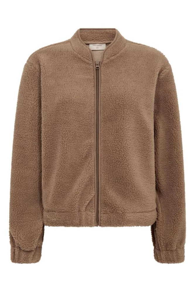 Freequent taupe dames vest | Vooraanzicht