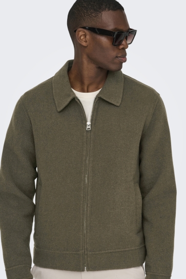 Only & Sons Jas ONSDENZEL WOOL JACKET OTW 22034892 WALNUT