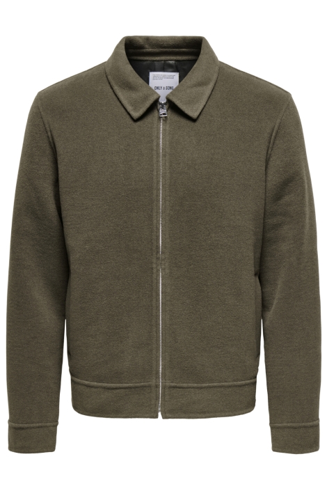 Only & Sons bruine heren jas | Vooraanzicht