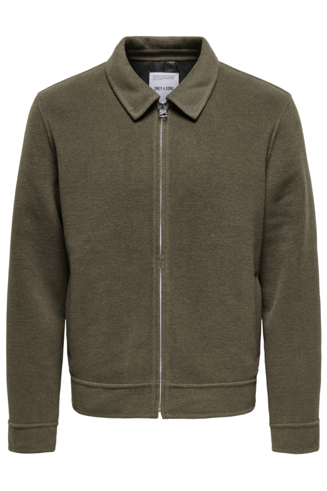 Only & Sons bruine heren jas | Vooraanzicht