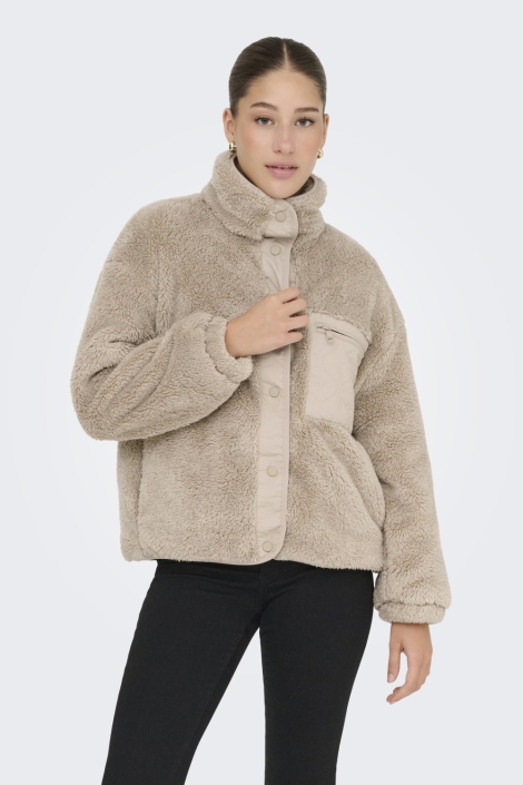 Only beige dames jas | Model vooraanzicht
