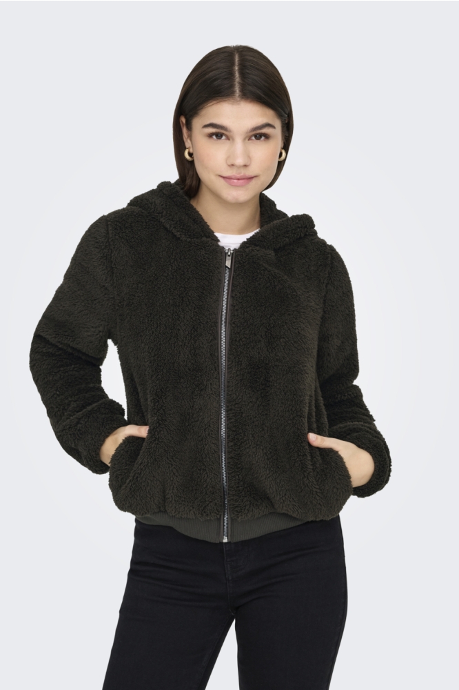 Only bruine dames vest | Model vooraanzicht