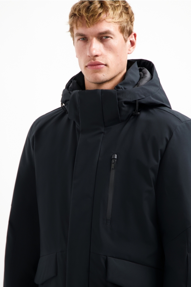 NO-EXCESS zwarte heren jas | Close up