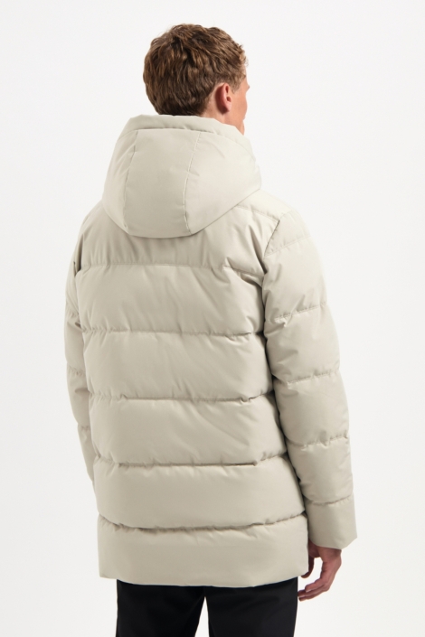 NO-EXCESS beige heren jas | Model achteraanzicht