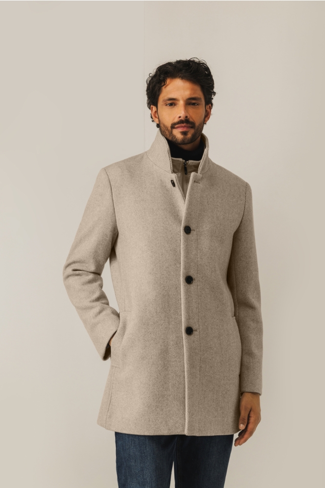 State of Art bruine heren jas | Model vooraanzicht