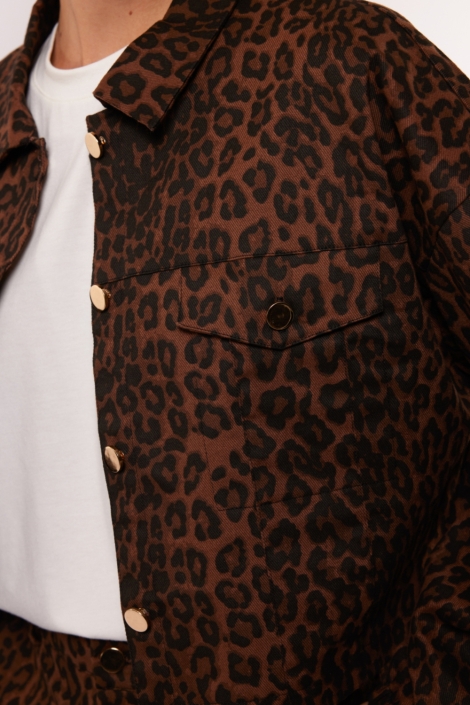 Fluresk bruine dames jas | Close up