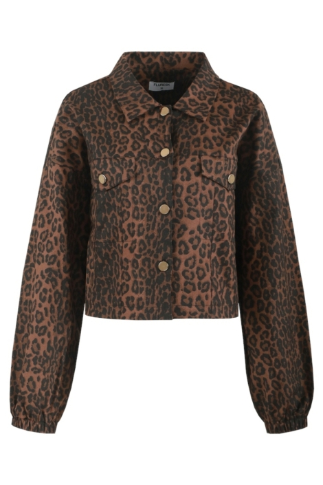 Fluresk bruine dames jas | Vooraanzicht