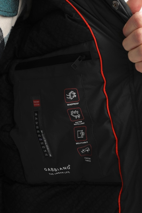 Gabbiano zwarte heren jas | Bovenaanzicht