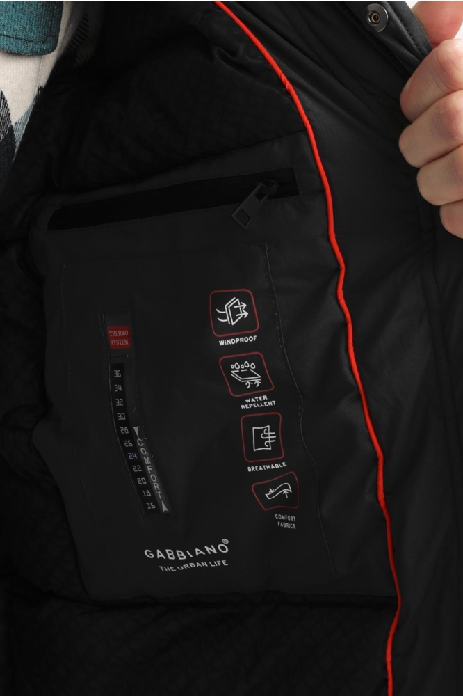 Gabbiano zwarte heren jas | Bovenaanzicht