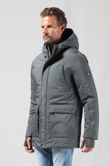 Gabbiano grijze heren jas | Model zijaanzicht