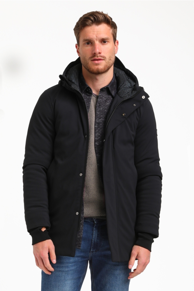 Gabbiano zwarte heren jas | Model vooraanzicht