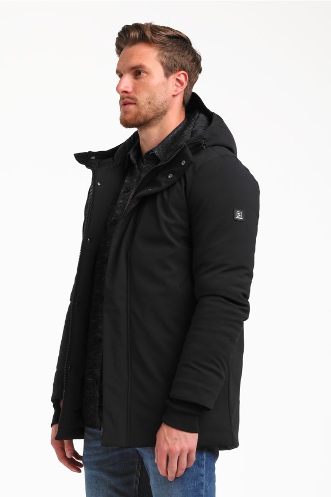 Gabbiano zwarte heren jas | Model zijaanzicht