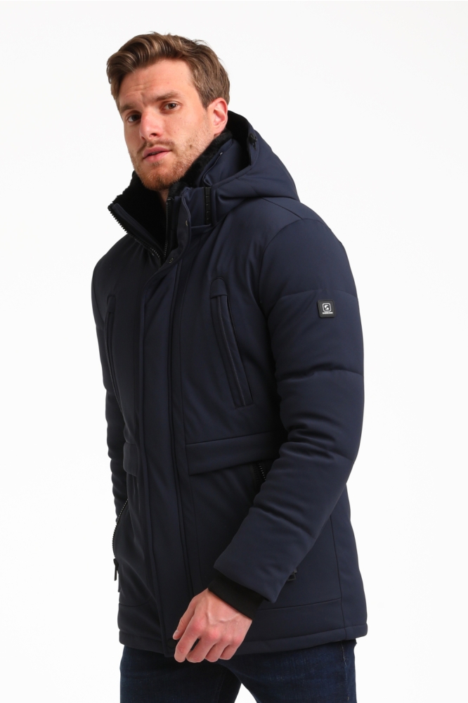 Gabbiano blauwe heren jas | Model zijaanzicht