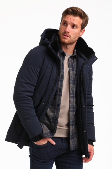 Gabbiano blauwe heren jas | Model zijaanzicht