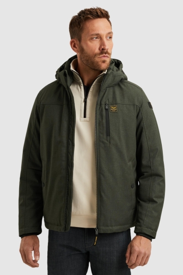 PME legend semi long jacket strator melange t Groen