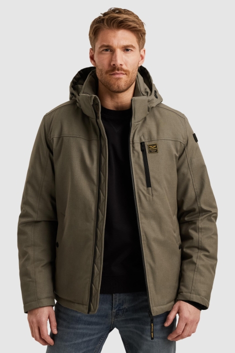 PME legend taupe heren jas | Model vooraanzicht