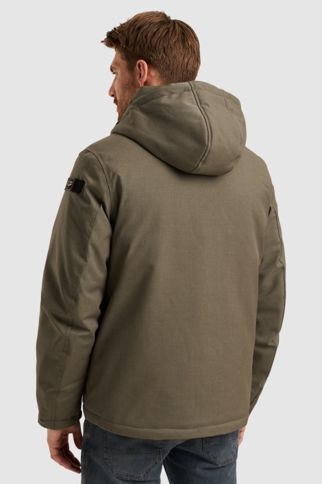 PME legend taupe heren jas | Model achteraanzicht