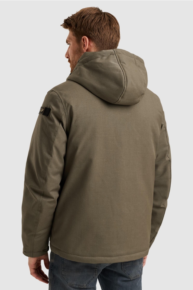 PME legend taupe heren jas | Model achteraanzicht