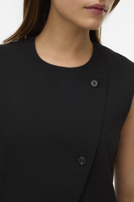 Vero Moda zwarte dames gilet | Close up