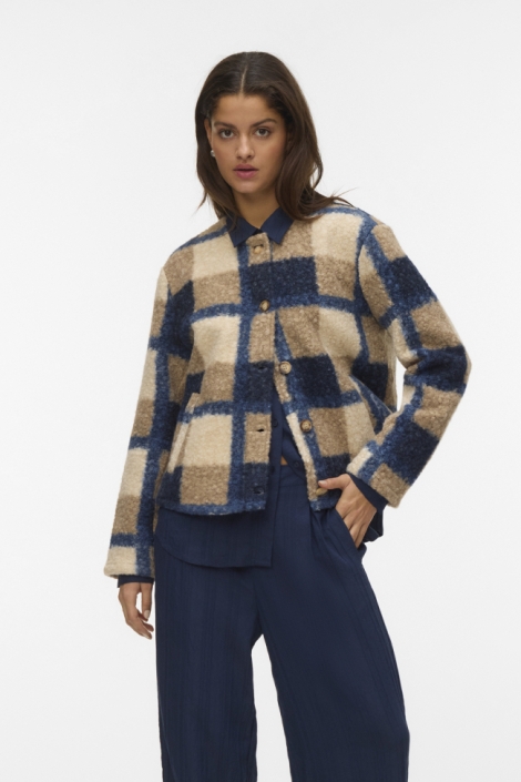 Vero Moda blauwe dames jas | Model vooraanzicht