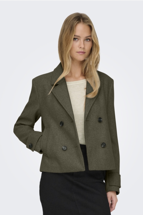 Only groene dames jas | Model vooraanzicht