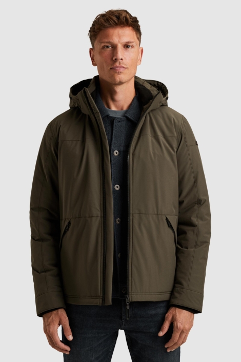 Cast Iron groene heren jas | Model vooraanzicht