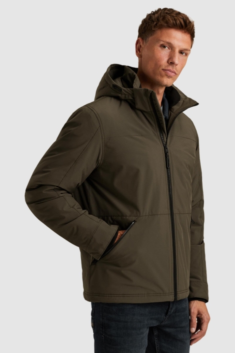 Cast Iron groene heren jas | Model zijaanzicht