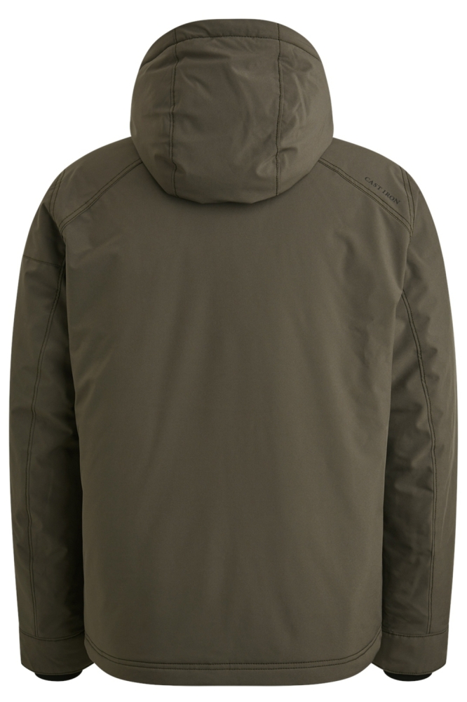 Cast Iron groene heren jas | Achteraanzicht