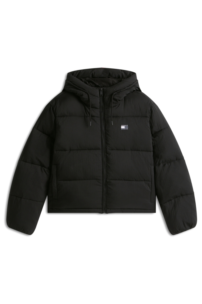 Tommy Jeans zwarte dames jas | Vooraanzicht