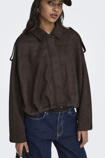 Jacqueline de Yong jdynia faux suede bat jacket otw yf Bruin