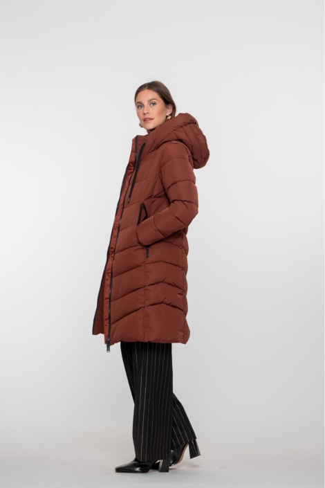 Geisha bruine dames jas | Model zijaanzicht