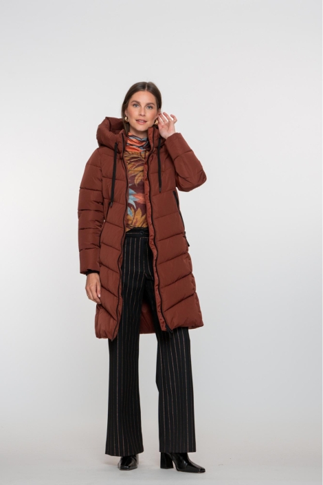 Geisha bruine dames jas | Model vooraanzicht