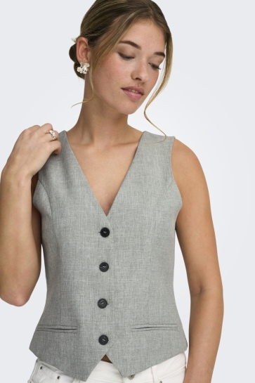 Only onllinda s/l mel fit waistcoat tlr Groen