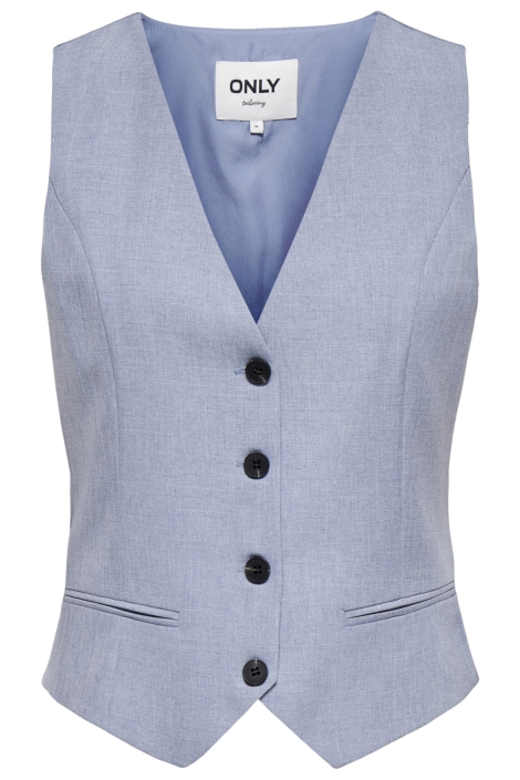 Only blauwe dames gilet | Vooraanzicht