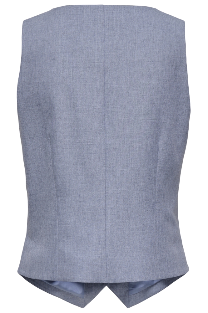 Only blauwe dames gilet | Achteraanzicht