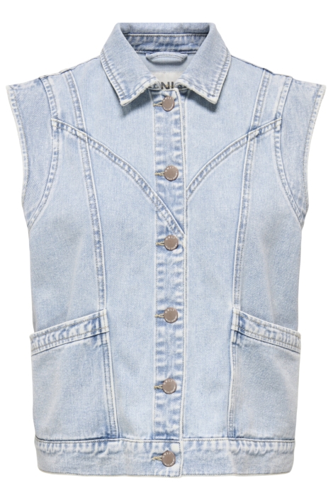 Only blauwe dames gilet | Vooraanzicht