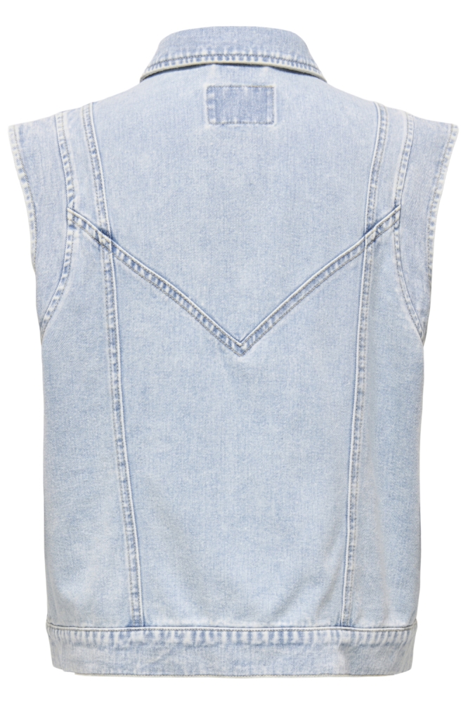 Only blauwe dames gilet | Achteraanzicht