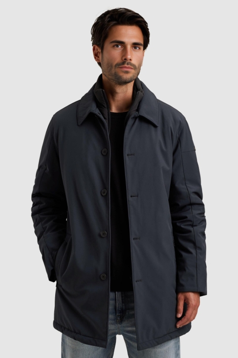 Cast Iron blauwe heren jas | Model vooraanzicht