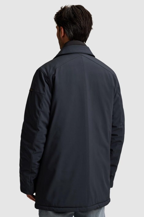 Cast Iron blauwe heren jas | Model achteraanzicht