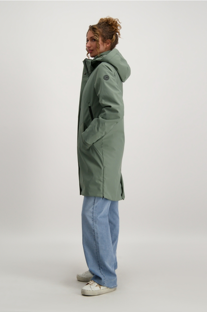 Cars groene dames jas | Model zijaanzicht