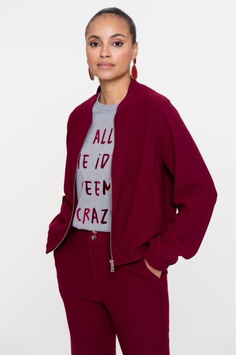 Geisha bordeaux dames vest | Model vooraanzicht