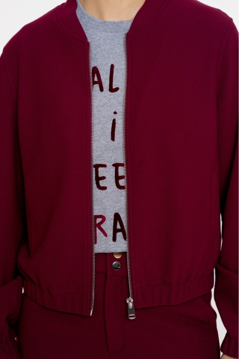 Geisha bordeaux dames vest | Close up