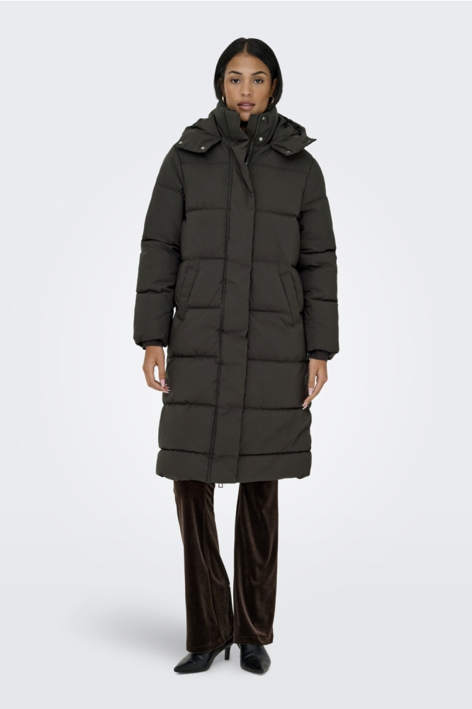 Jacqueline de Yong bruine dames jas | Model vooraanzicht