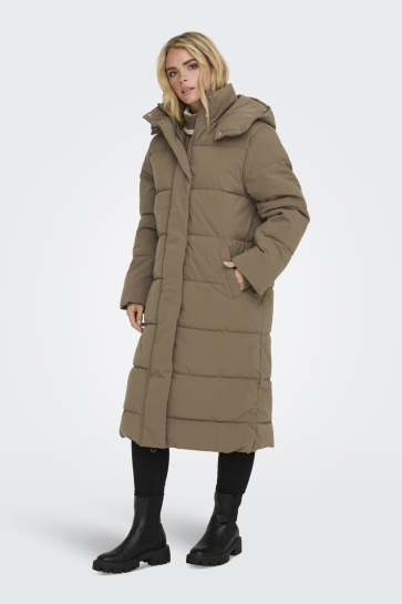Jacqueline de Yong Jas JDYMAJA LONG PADDED JACKET OTW YFM 15341701 Shitake/ DTM JDY LI