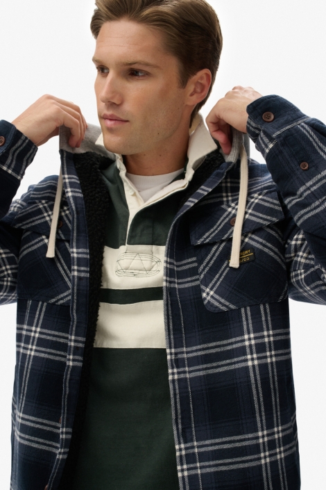 Superdry blauwe heren overhemd | Close up