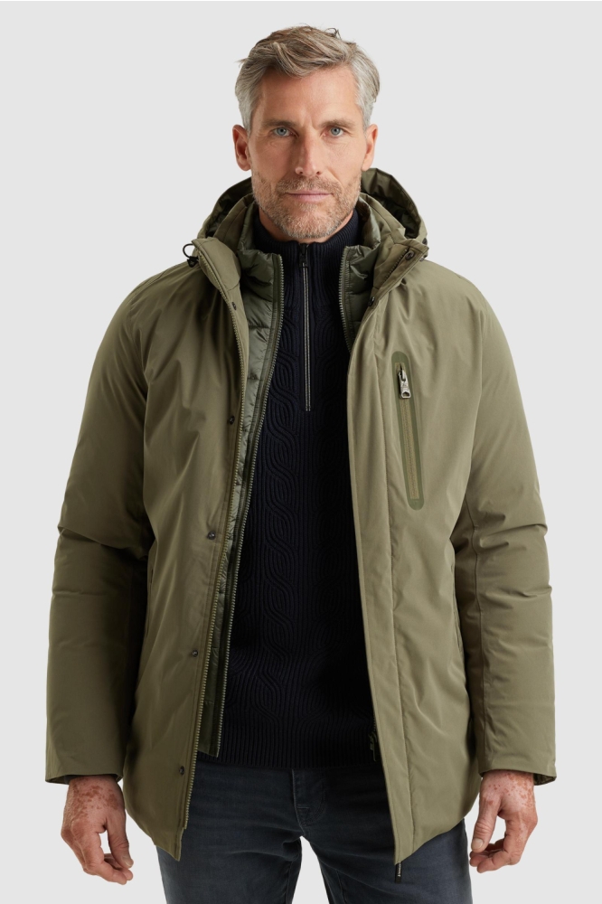 Vanguard groene heren jas | Model vooraanzicht