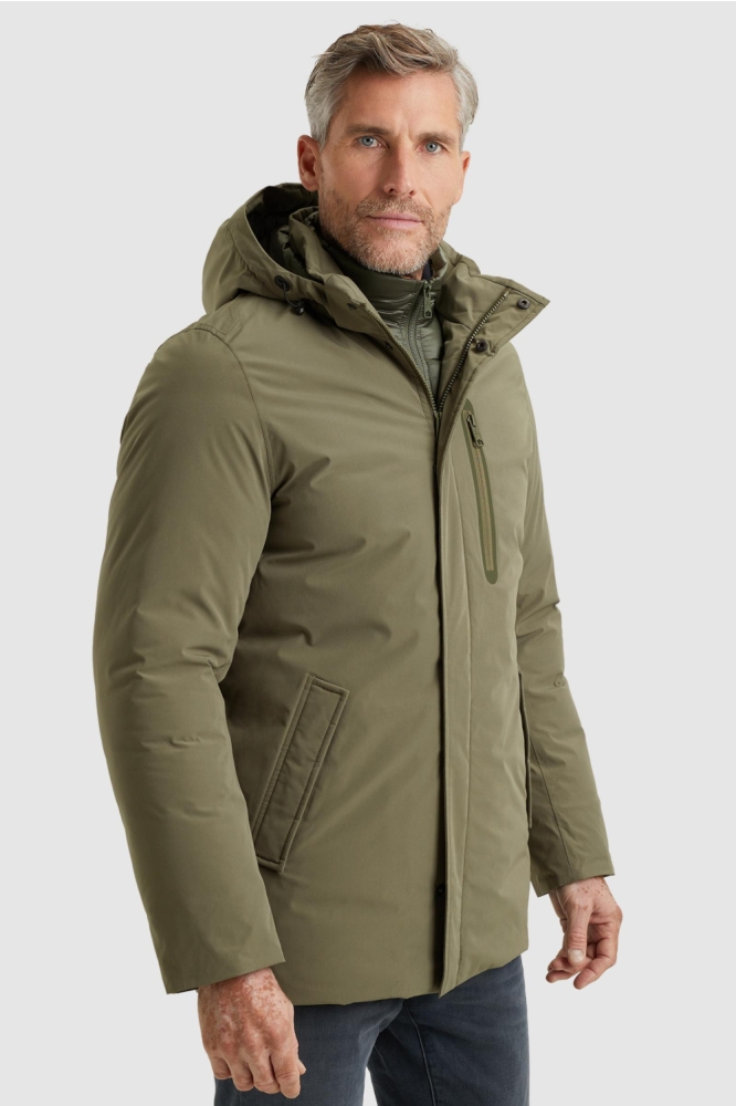 Vanguard groene heren jas | Model zijaanzicht