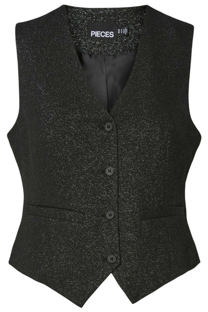 Pieces zwarte dames gilet | Vooraanzicht