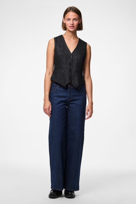 Pieces zwarte dames gilet | Model